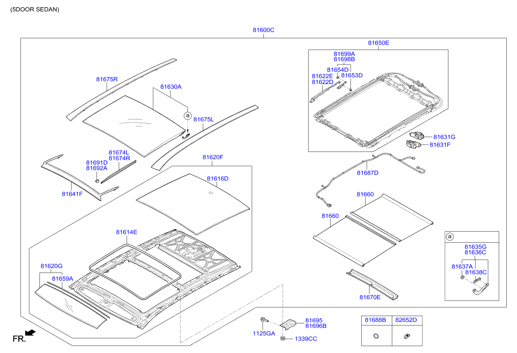 PANAROMIK CAM SABİT ARKA SUNROOF CAMI İ20 2015-  81616-C8000-HMC
